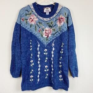 Vintage Tiara International Floral Sweater Size M